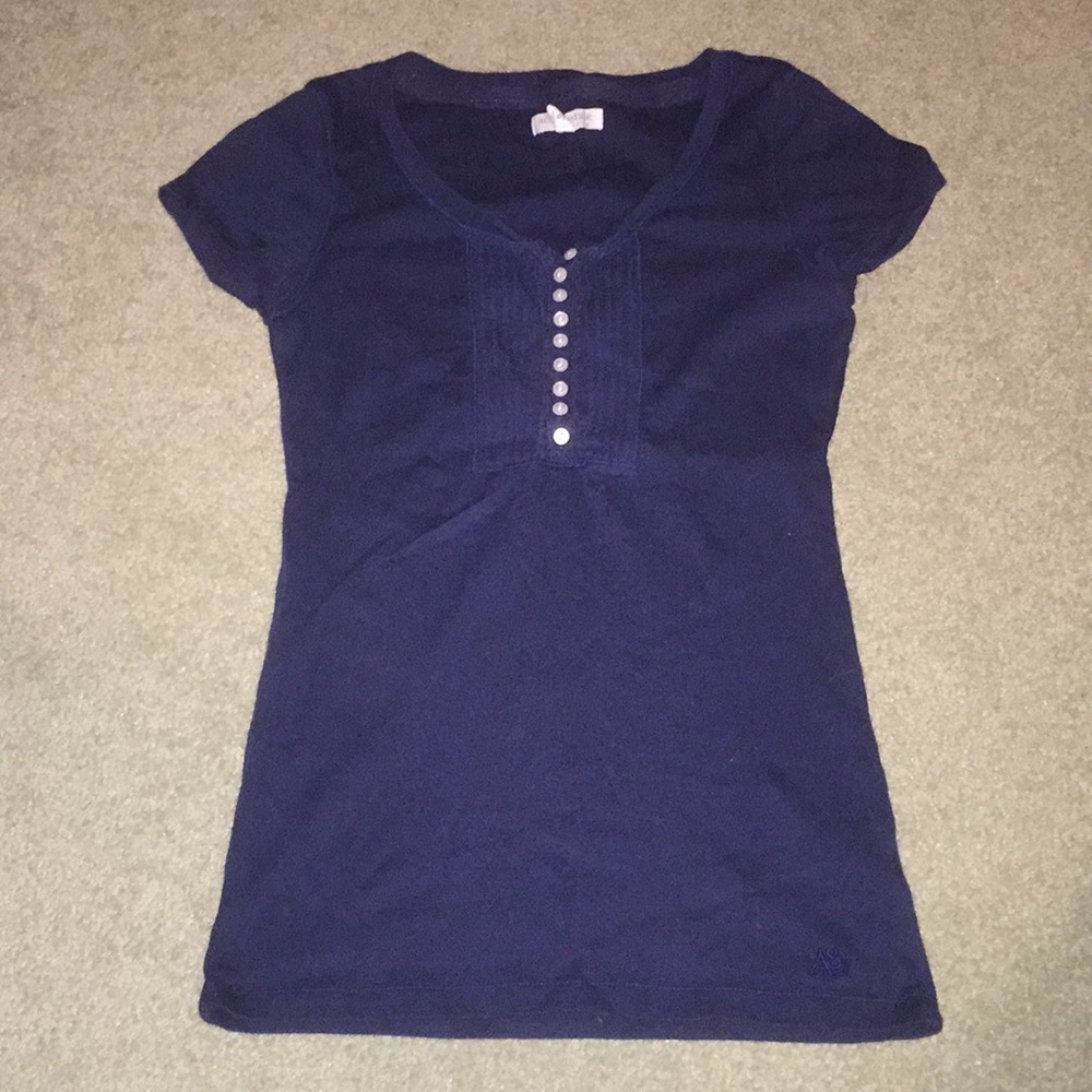 Aeropostale Blue Buttoned Ribbed Shirt